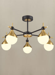 Nexus 5lt semi flush Fitting matt black and aged brass