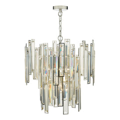 Odile 6 Light Pendant Champagne Crystal Polished Nickel Frame