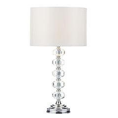 Oleana Table Lamp Polished Chrome Crystal With Shade