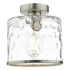 Olsen Semi-Flush Satin Chrome and Glass