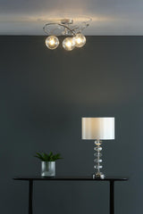 Onawa 3 Light Semi Flush Polished Chrome With Twisted Glass