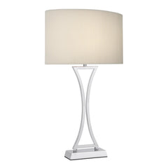 Oporto Table Lamp Polished Chrome With Cream Shade