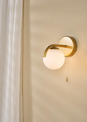 Orlena Wall Light Satin Gold and Opal Glass