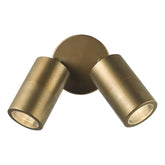 Ortega 2 Light Outdoor Wall Light Aged Brass and Glass IP65