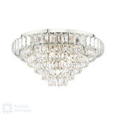 English Heritage Osborne House 7 Light Flush Polished Nickel and Crystal