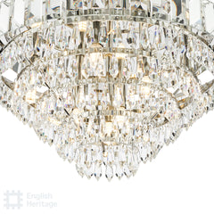 English Heritage Osborne House 7 Light Flush Polished Nickel and Crystal