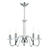 Pique 5 Light Polished Chrome Clear Crystal Detail