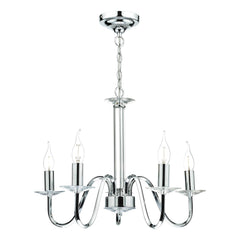 Pique 5 Light Polished Chrome Clear Crystal Detail