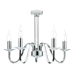 Pique 5 Light Polished Chrome Clear Crystal Detail