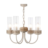 Plato 4 Light Pendant Cream / Gold and Glass