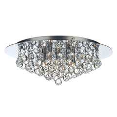 Pluto 5 Light Flush Polished Chrome and Crystal