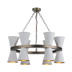 David Hunt Lighting  Putney 12 Light Pendant In Antique Brass With Bespoke Shades