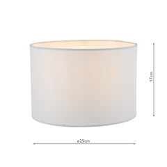 Pyramid White Linen Drum Shade 25cm