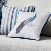 Laura Ashley Peacock Midnight Beaded Cushion