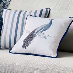 Laura Ashley Peacock Midnight Beaded Cushion