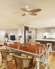 Phuket Ceiling Fan Off White / Brown LEDS C4 Forlight