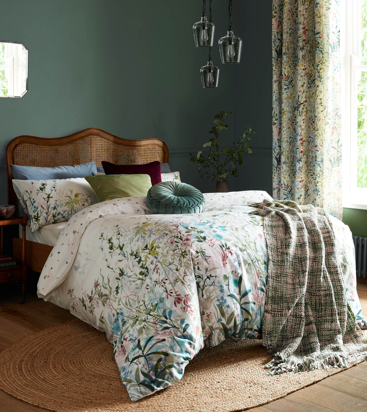 Pointon Fields duvet design by Laura Ashley has a multitude of colour  in this floral design 