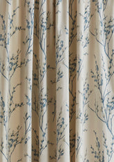 Laura Ashley Pussy Willow Off White / Seaspray Ready Made Curtains Pencil Pleat