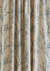 Laura Ashley Pussy Willow Off White / Seaspray Ready Made Curtains Pencil Pleat