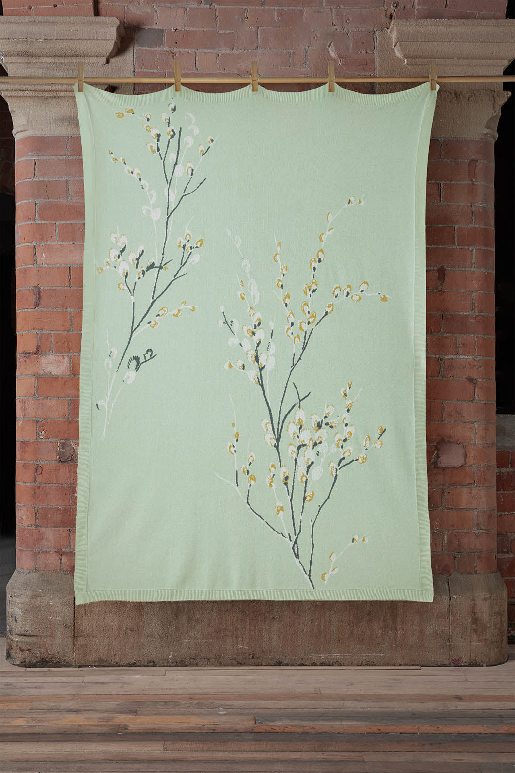 Laura Ashley Pussy Willow Blanket Sage Green