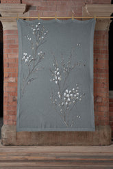 Laura Ashley Pussy Willow Blanket Steel