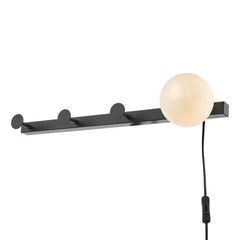 Rack Wall Light and Coat Hook Plug in Dar Lighting