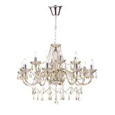Raphael 12 Light Chandelier Champagne Glass and Polished Chrome