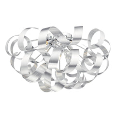 Rawley 5 Light Flush Brushed Aluminium 60cm