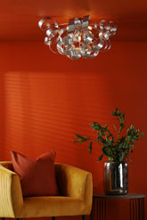 Rawley 5 Light Flush Brushed Aluminium 60cm