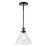 Ray Single Pendant Antique Nickel Clear Glass dar lighting