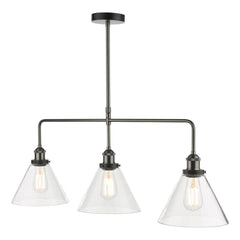 Ray 3 Light Bar Pendant Antique Nickel Clear Glass dar lighting