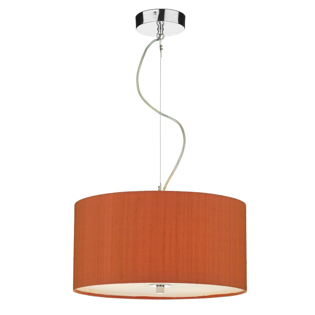 Renoir Silk Shade Pendant with Glass Diffuser 40cm REN10 - The Light Company