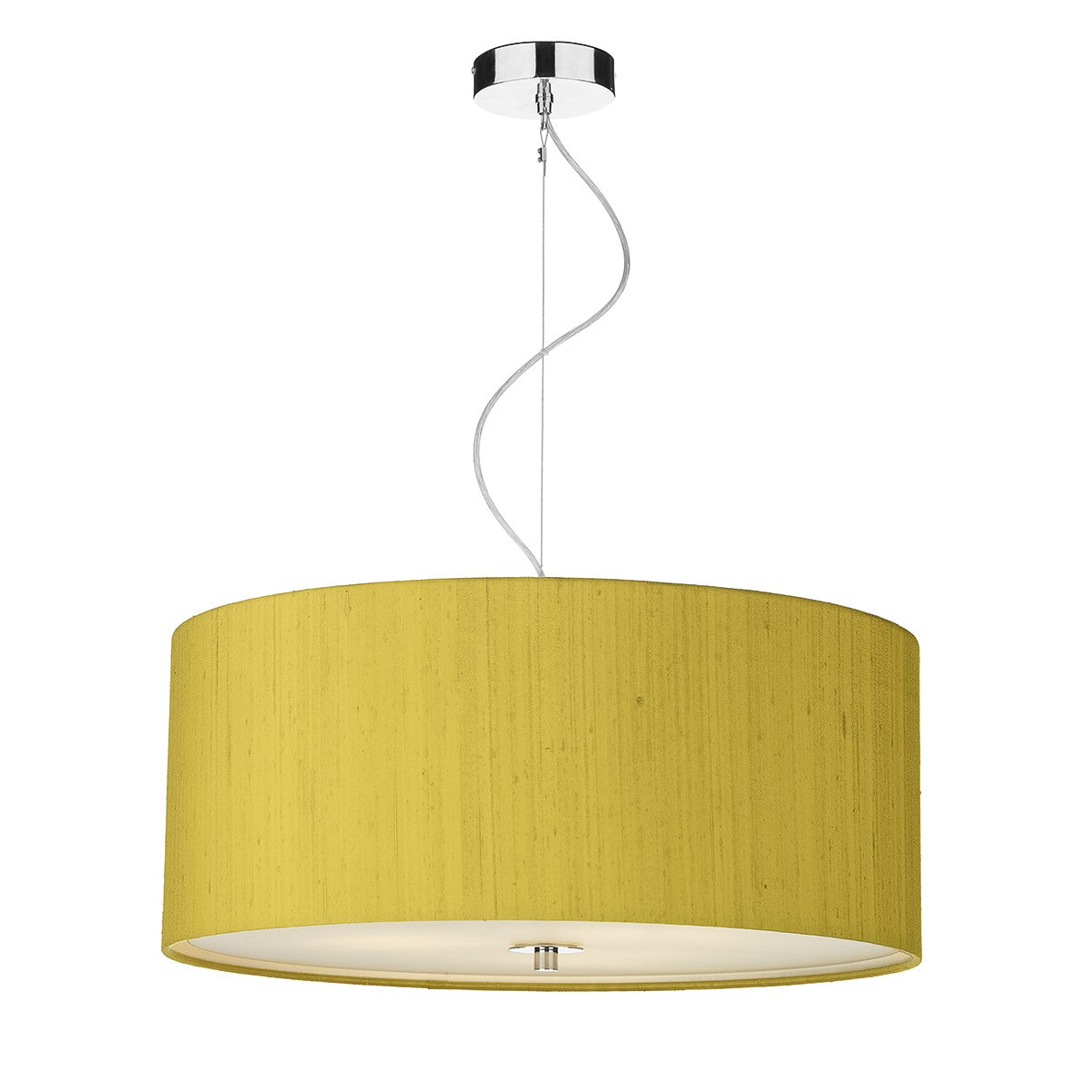 Renoir Silk Shade Pendant with Glass Diffuser 60cm REN17 - The Light Company