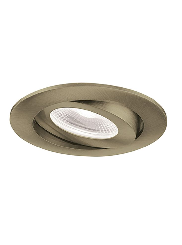 LED 2700K Adjustable Downlight with Satin Brass Bezel