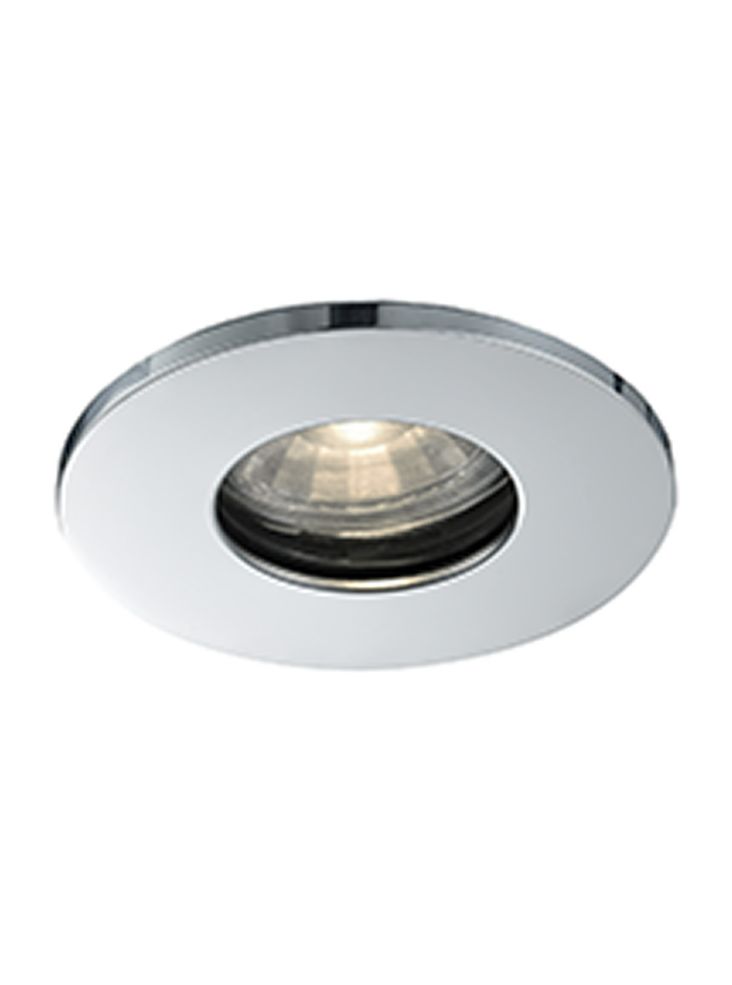 GU10 mains voltage recessed downlight with chrome bezel