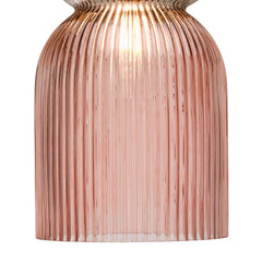 Rhubarb Pendant Pink and Green Ribbed Glass