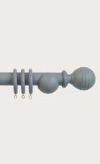 Laura Ashley 35mm Ribbed Ball Curtain Pole - Dark Slate
