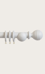 Laura Ashley 35mm Ribbed Ball Curtain Pole - Soft natural
