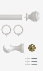 Laura Ashley 35mm Ribbed Ball Curtain Pole - Soft natural