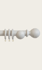 Laura Ashley 35mm Ribbed Ball Curtain Pole - Truffle