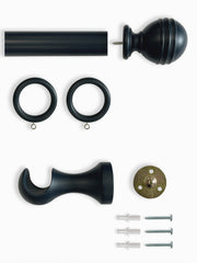 Laura Ashley 35mm Ribbed Ball Curtain Pole - Black