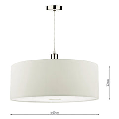 Ronda White Faux Silk Easy Fit Shade 60cm