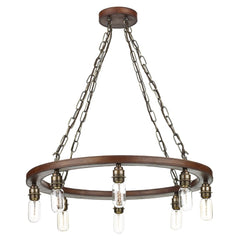 David Hunt Lighting Saddler 8 Light Cartwheel SA883