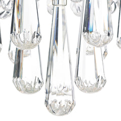Saigon 5 Light Flush Crystal and Polished Chrome