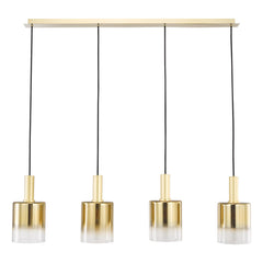 Savannah 4 Light Bar Pendant Satin Gold and Gold Ombre Glass