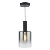Savannah Pendant Matt Black and Smoked Glass
