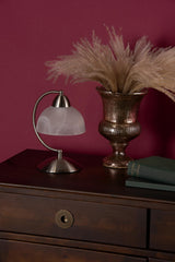 Saxby Touch Table Lamp Satin Chrome Glass