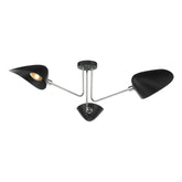 Sebastian 3 Light Semi Flush Matt Black Polished Chrome dar lighting