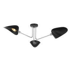 Sebastian 3 Light Semi Flush Matt Black Polished Chrome dar lighting