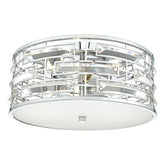 Seville 3 Light Flush Polished Chrome Crystal With Diffuser